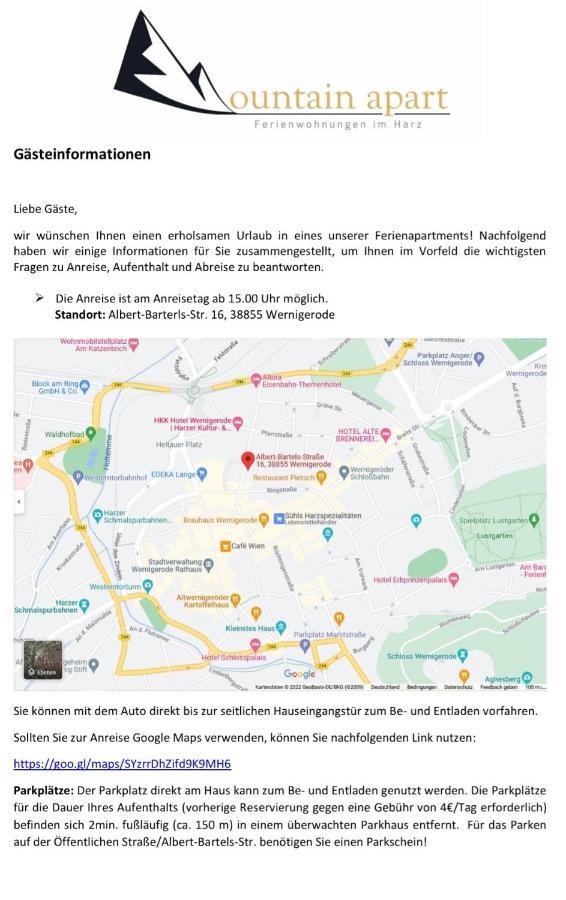 Ferienwohnungen Albarts By Mountain Apart Wernigerode Exteriör bild